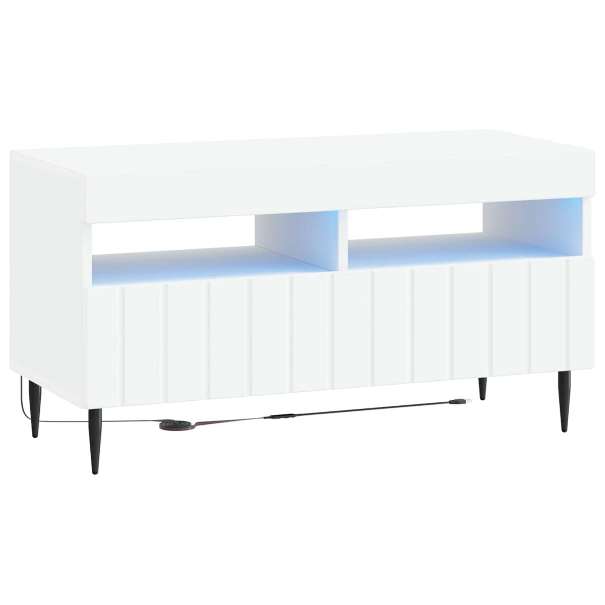 LED TV-skab Hvid Konstrueret træ