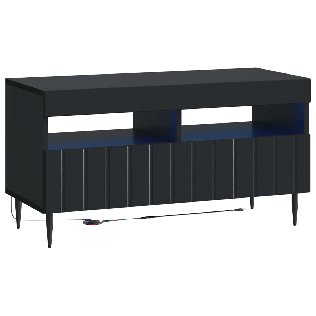 LED TV-skab Sort Konstrueret træ