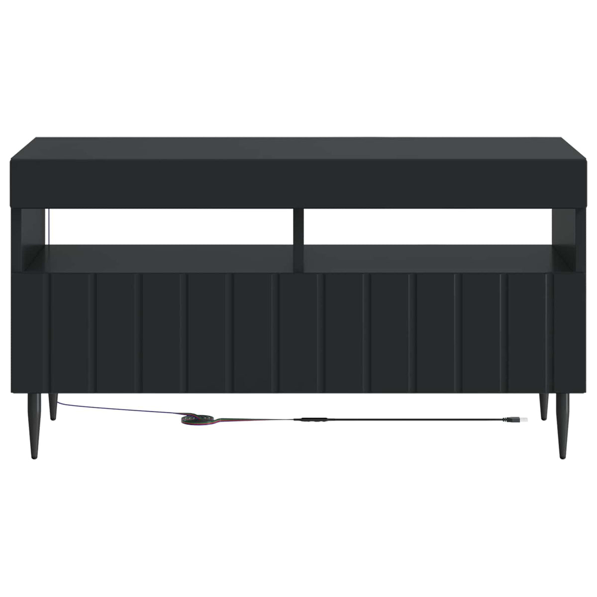 LED TV-skab Sort Konstrueret træ