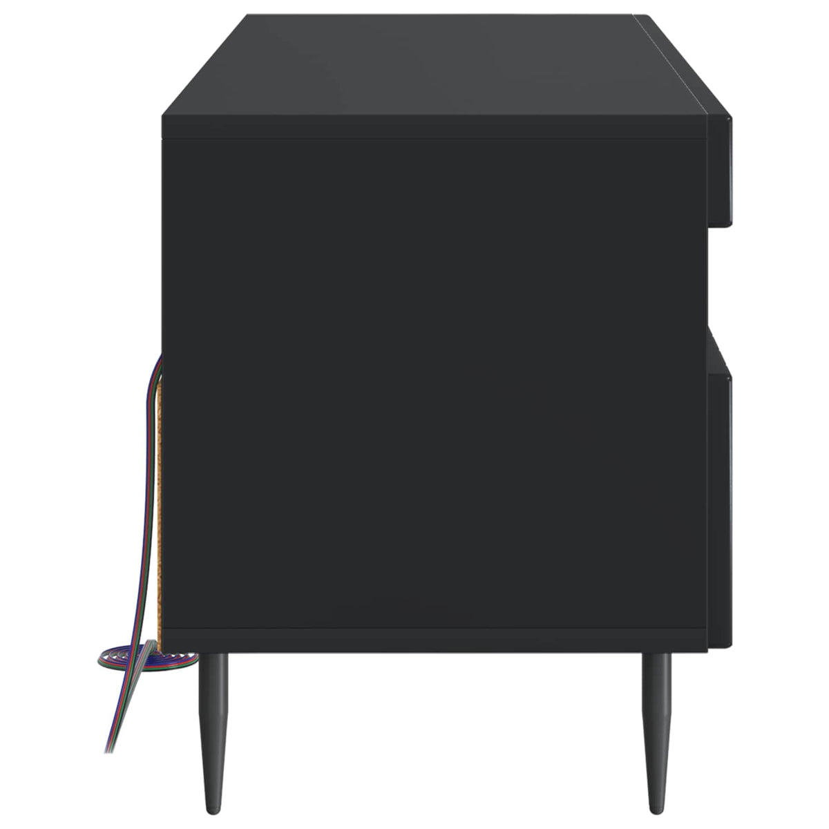 LED TV-skab Sort Konstrueret træ