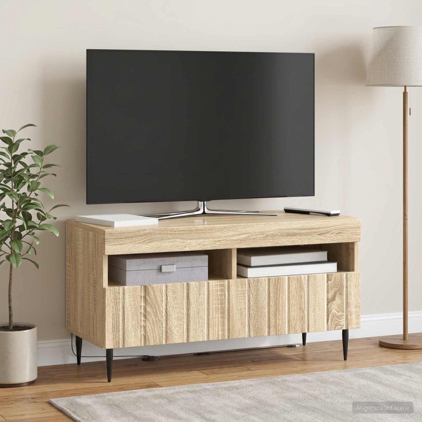 LED TV-skab ZWOLLE Sonoma-eg Konstrueret træ