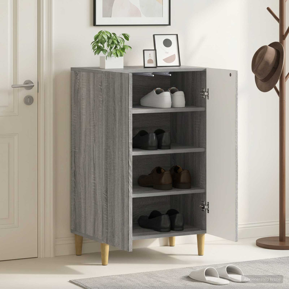 Sko skab ARNHEM 59,5 x 39,5 x 90 cm Konstrueret træ Grå Sonoma