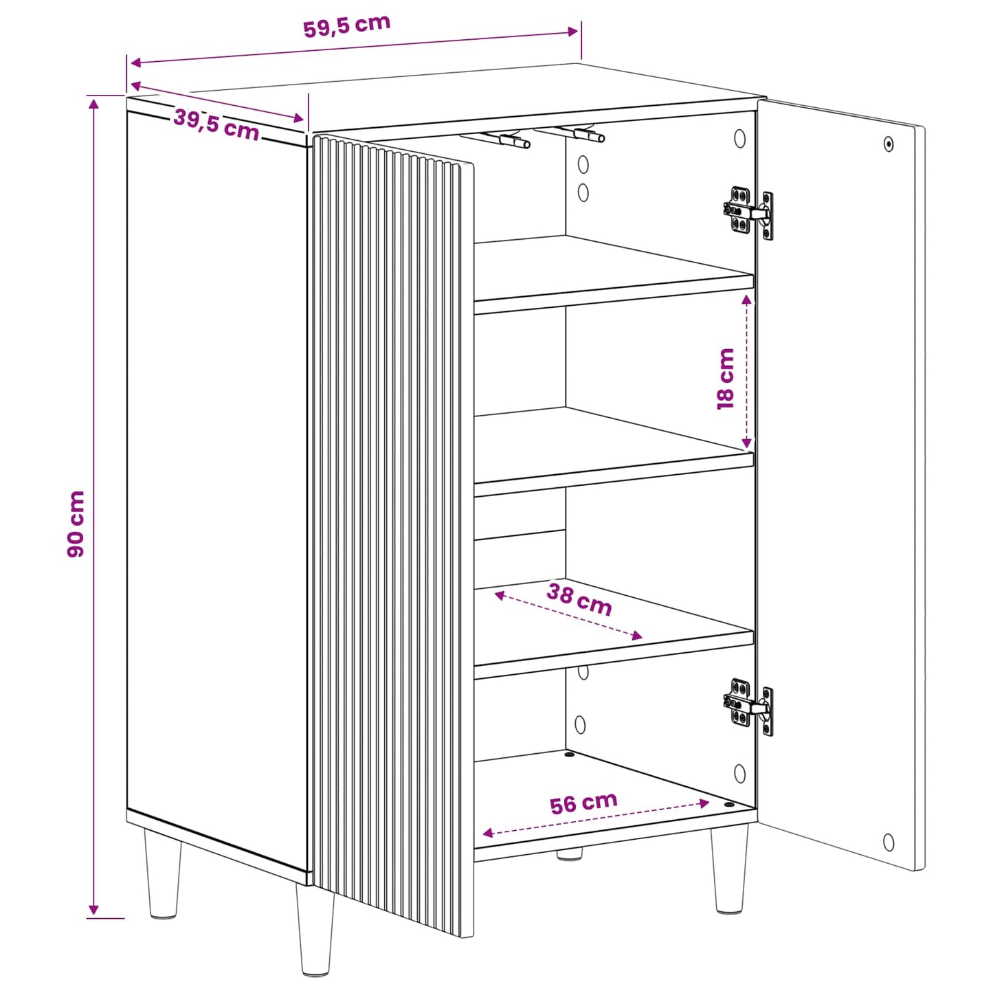Sko skab ARNHEM 59,5 x 39,5 x 90 cm Konstrueret træ Artisan-eg