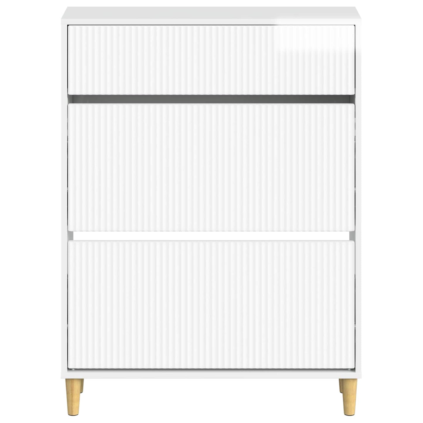 Sko skab ARNHEM 78 x 24 x 103 cm Konstrueret træ Hvid højglans