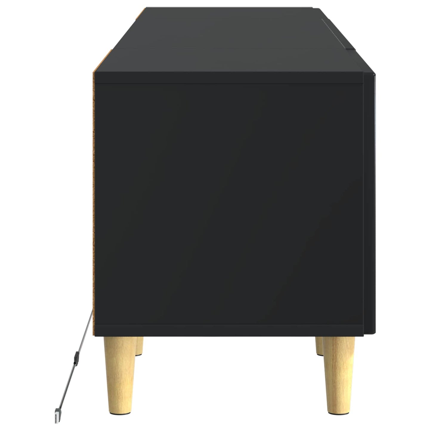 LED TV-skab Sort Konstrueret træ
