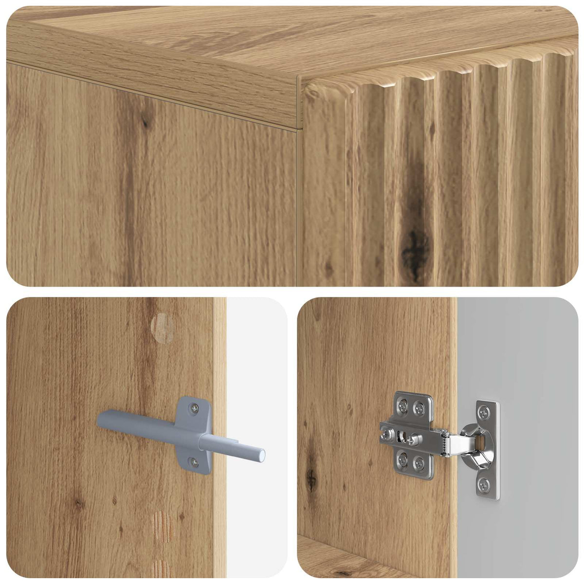 LED TV-skab Artisan-eg Konstrueret træ