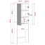Toilet Skab ARNHEM Hvid 66 x 25,5 x 190 cm Konstrueret træ