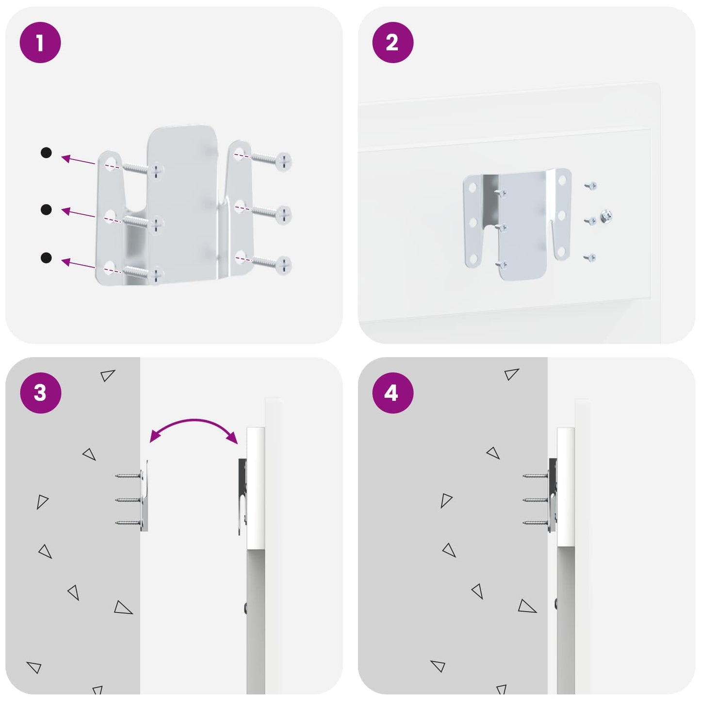 Væghængt hovedgærde ARNHEM Hvid Konstrueret træ