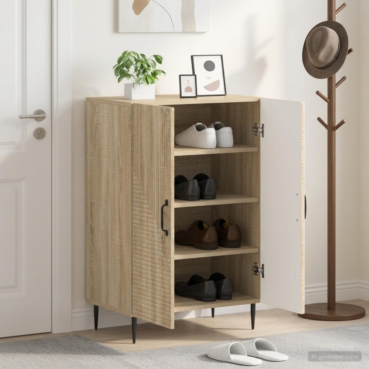 Sko skab HAARLEM 59,5 x 39,5 x 89,5 cm Konstrueret træ