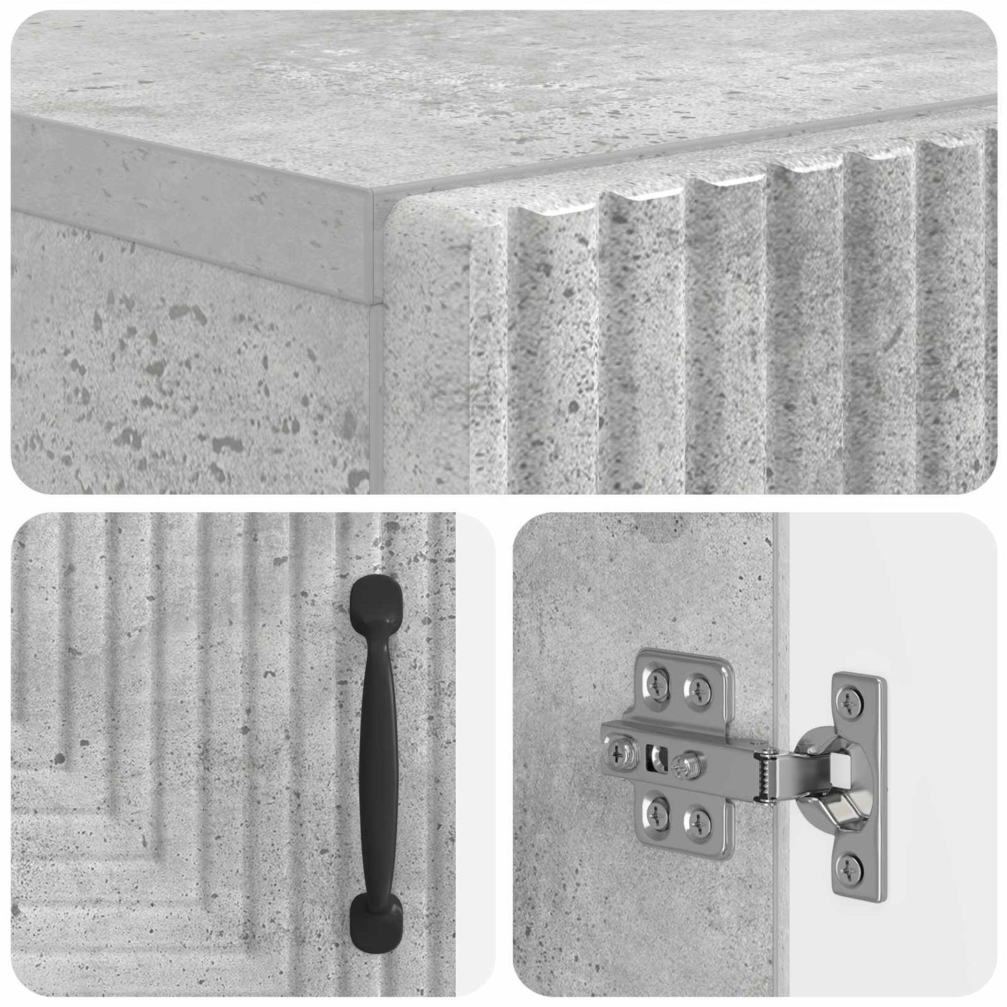 Sko skab HAARLEM 59,5 x 39,5 x 89,5 cm Konstrueret træ Betongrå