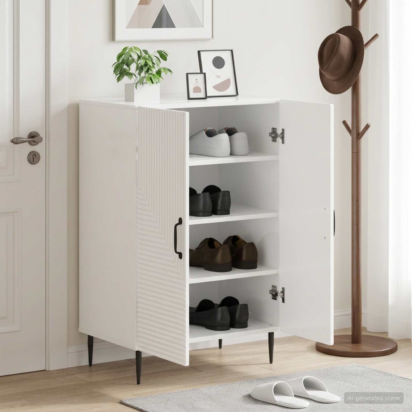Sko skab HAARLEM 59,5 x 39,5 x 89,5 cm Konstrueret træ