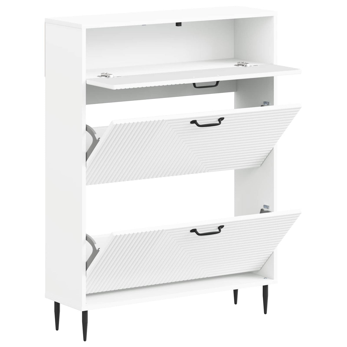 Sko skab HAARLEM 78 x 24 x 103 cm Konstrueret træ Hvid