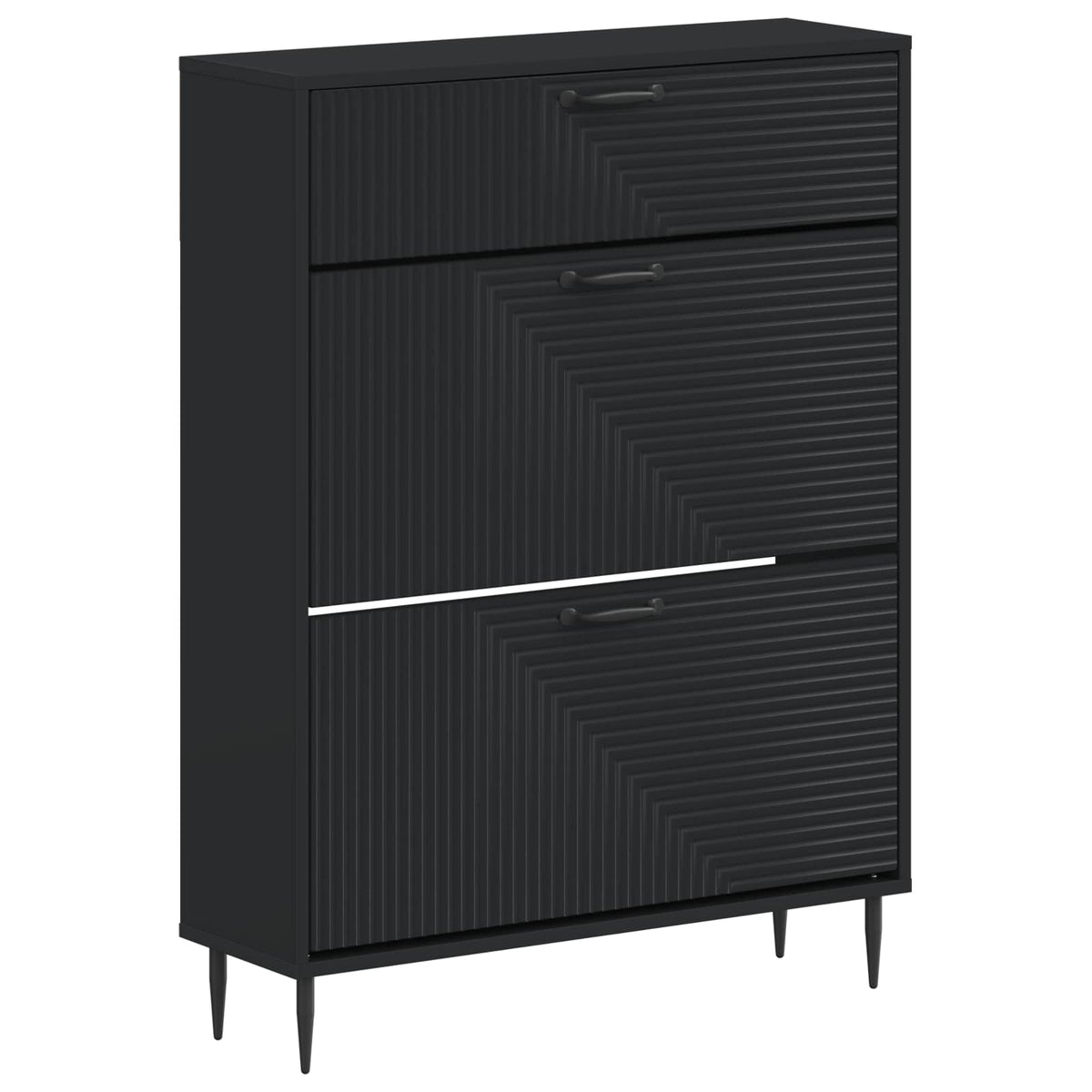 Sko skab HAARLEM 78 x 24 x 103 cm Konstrueret træ Sort