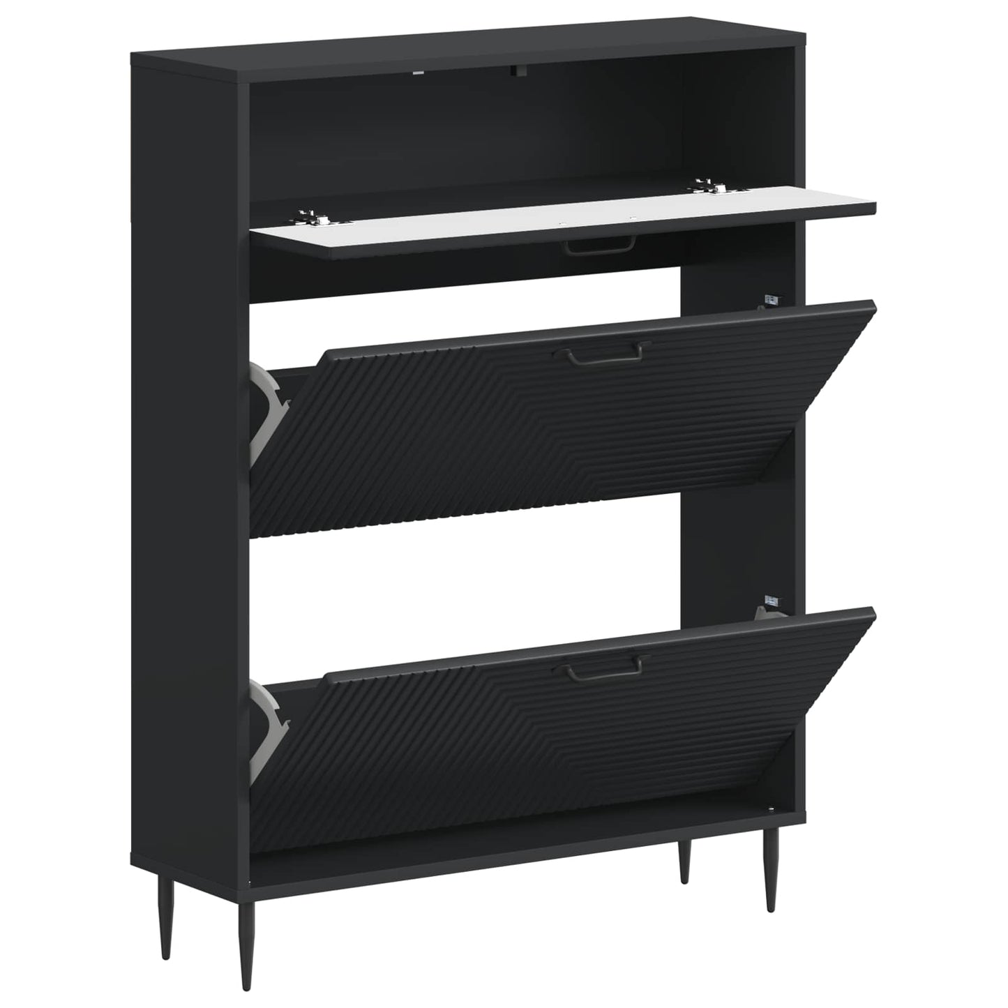 Sko skab HAARLEM 78 x 24 x 103 cm Konstrueret træ Sort