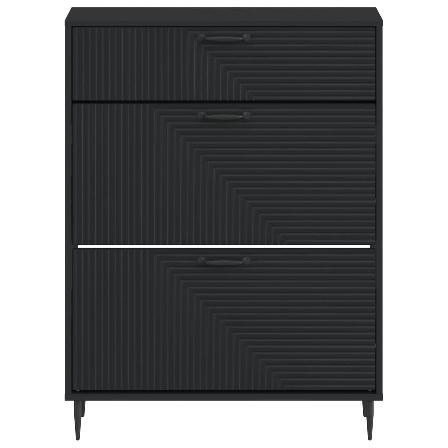 Sko skab HAARLEM 78 x 24 x 103 cm Konstrueret træ Sort