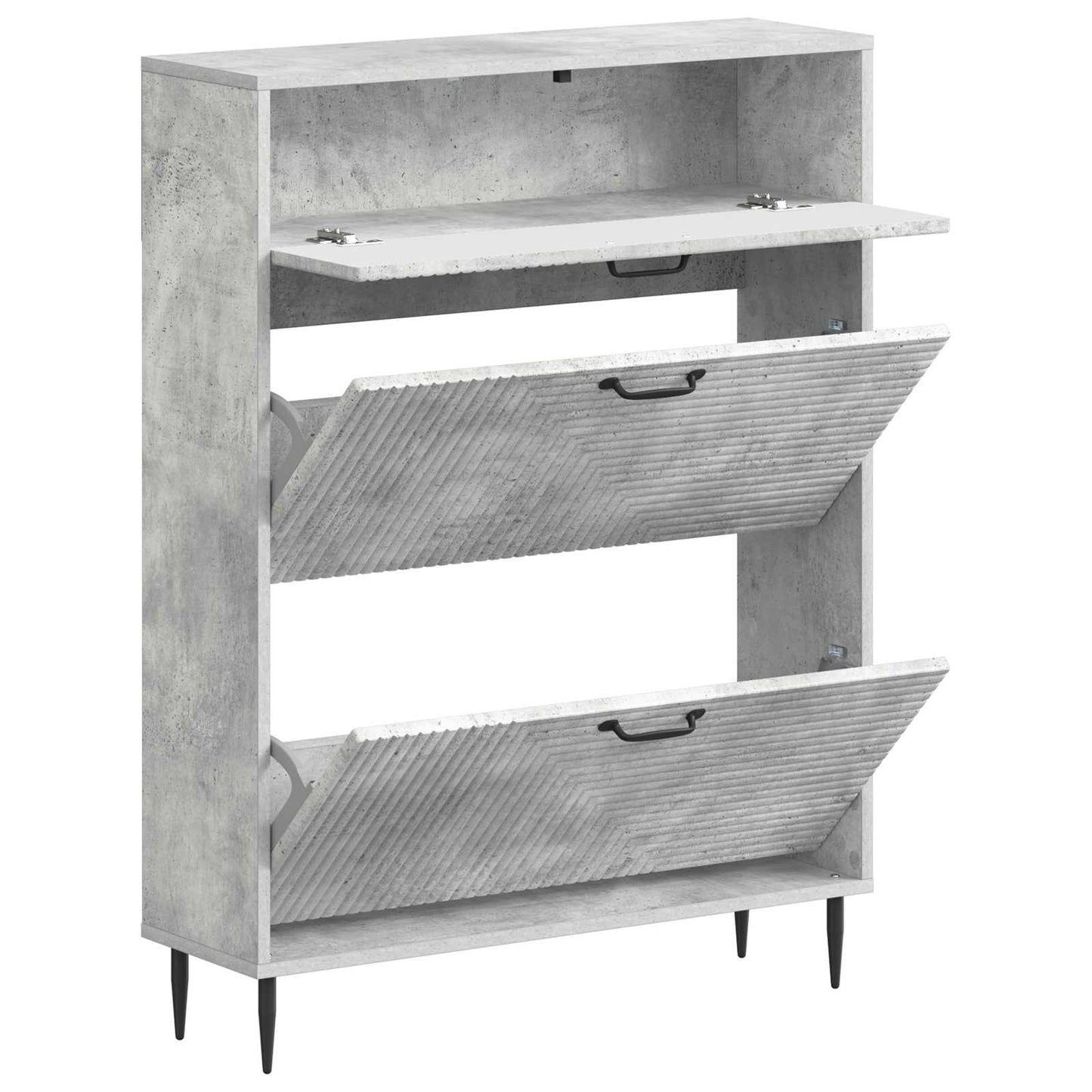 Sko skab HAARLEM 78 x 24 x 103 cm Konstrueret træ Betongrå