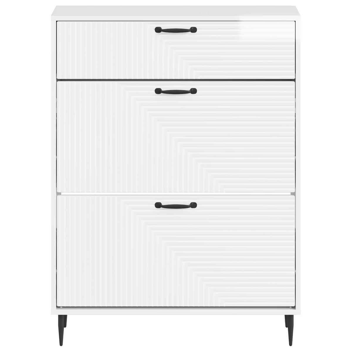 Sko skab HAARLEM 78 x 24 x 103 cm Konstrueret træ Hvid højglans