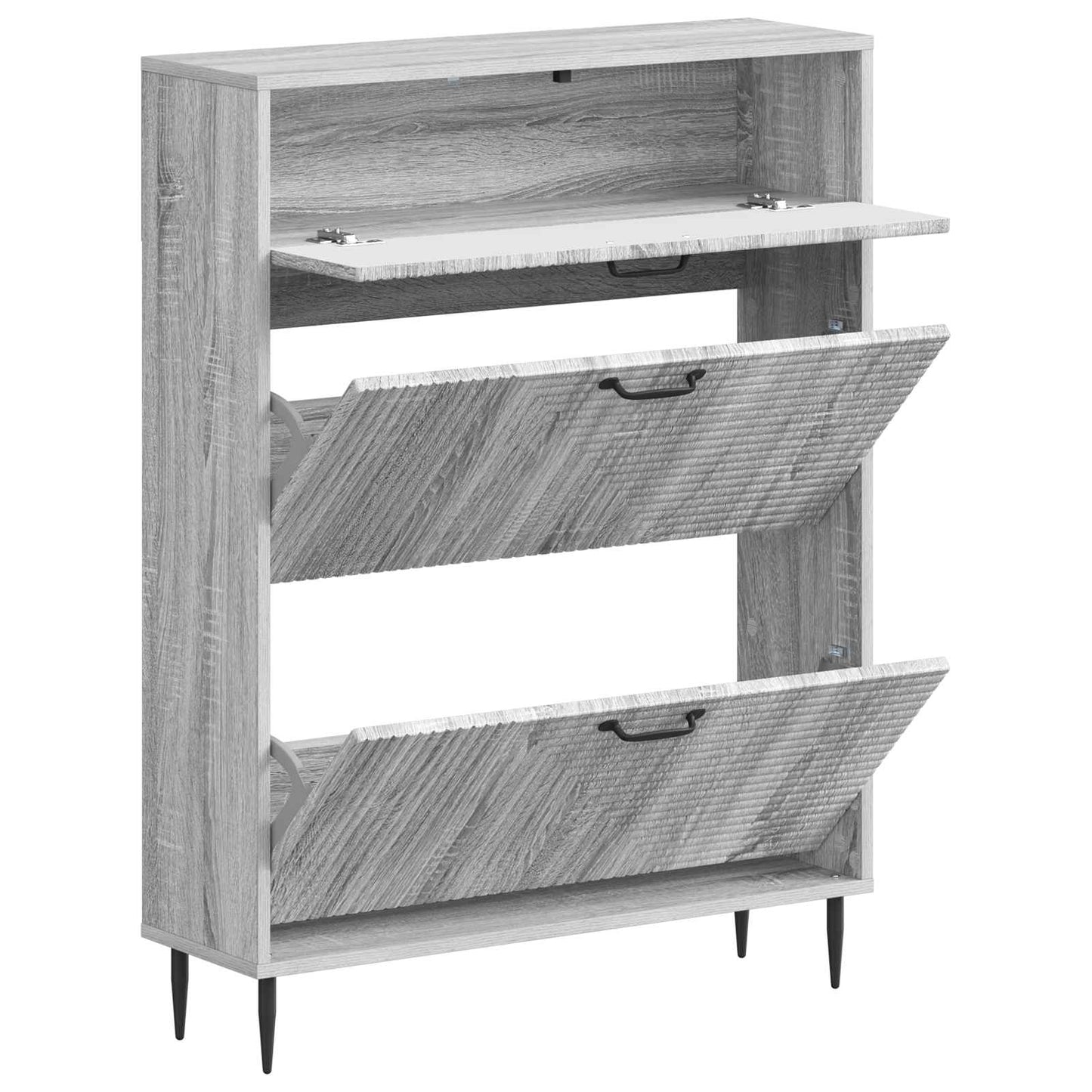 Sko skab HAARLEM 78 x 24 x 103 cm Konstrueret træ Grå Sonoma