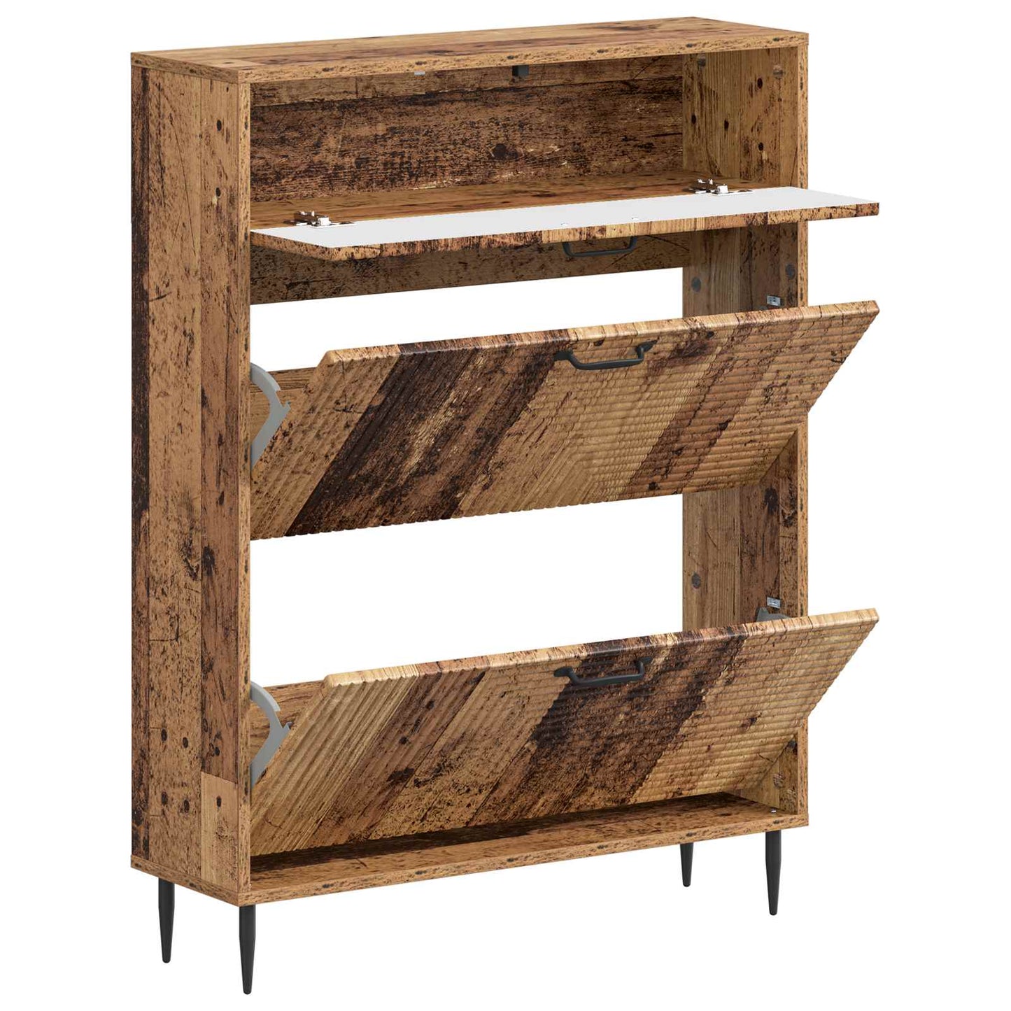 Sko skab HAARLEM 78 x 24 x 103 cm Konstrueret træ Gammelt træ