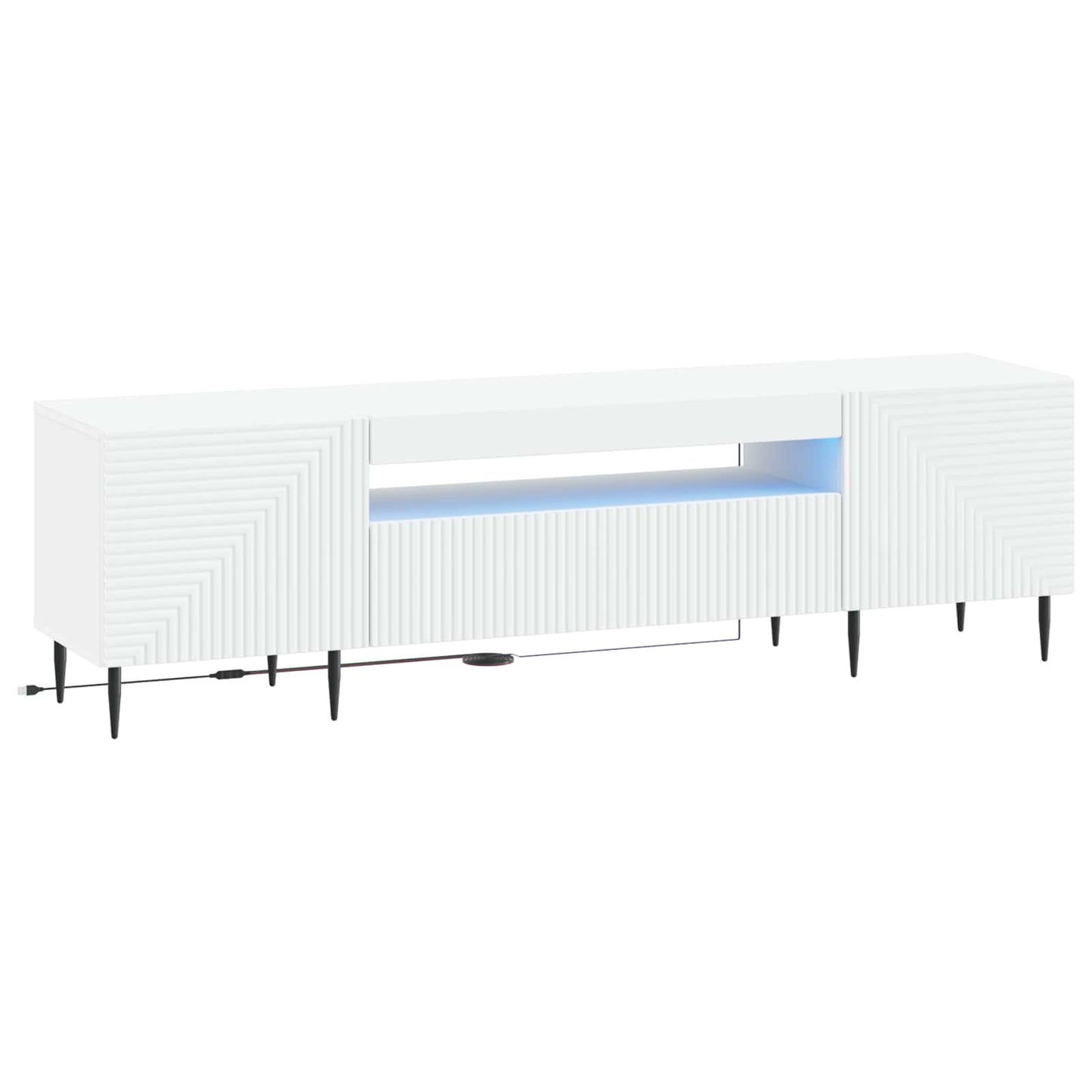 LED TV-skab Hvid Konstrueret træ
