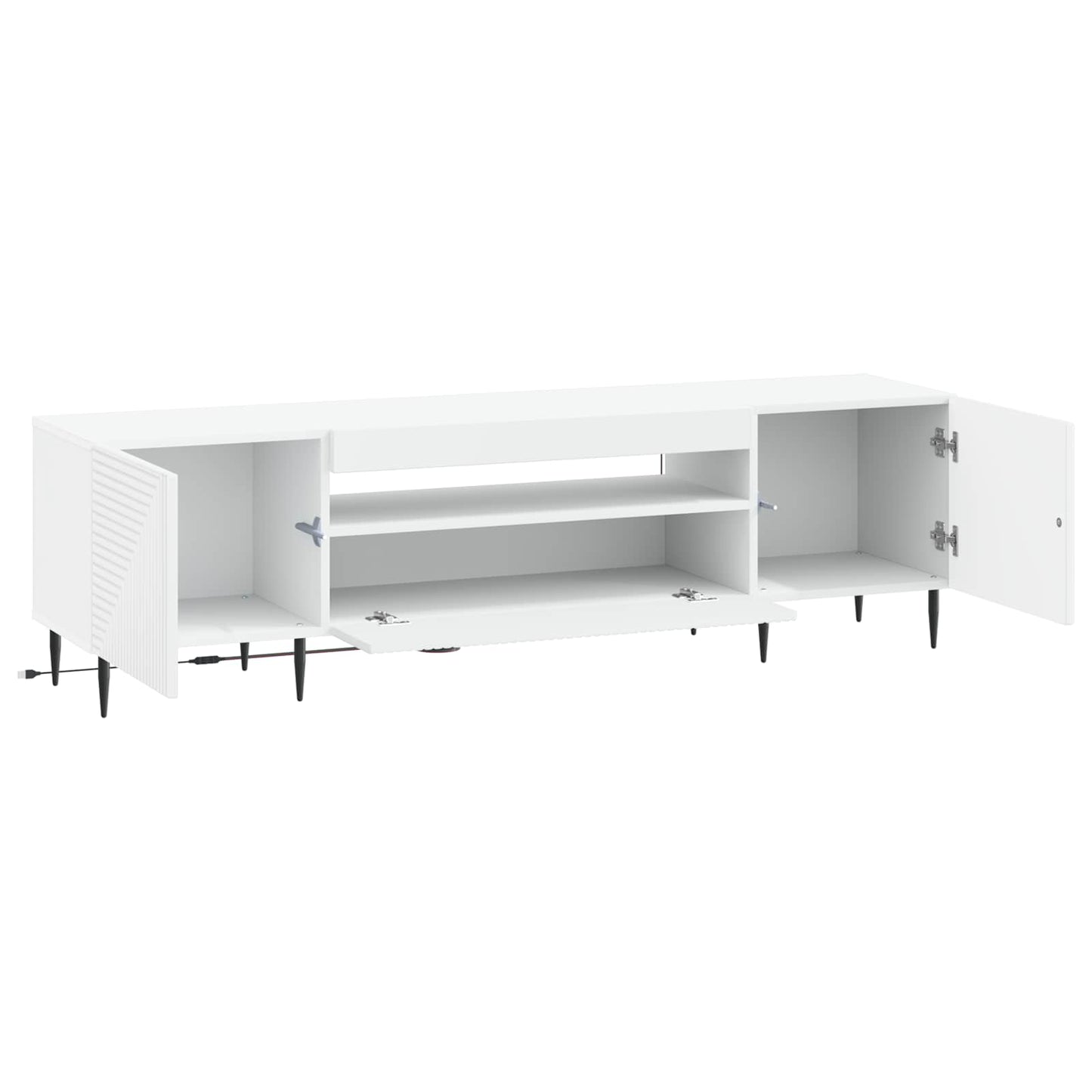 LED TV-skab Hvid Konstrueret træ