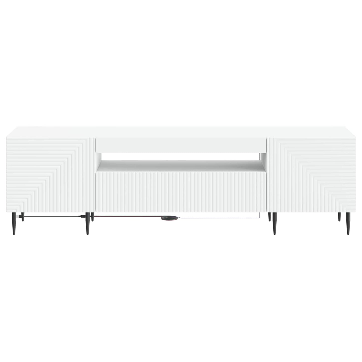 LED TV-skab Hvid Konstrueret træ
