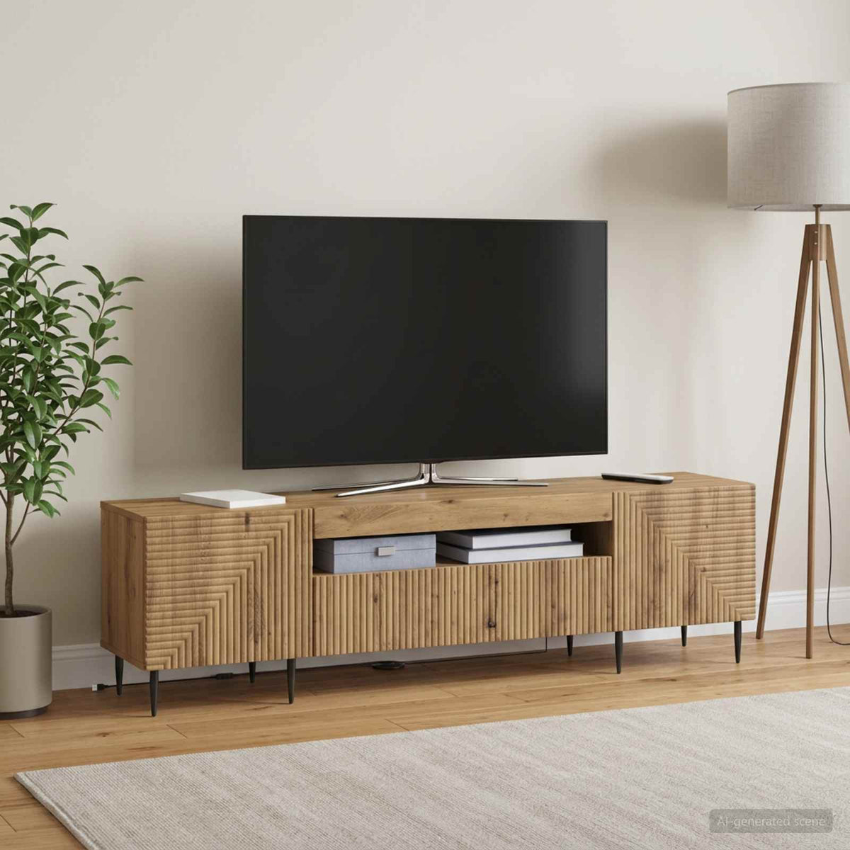 LED TV-skab Artisan-eg Konstrueret træ