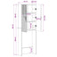 Toilet Skab HAARLEM Hvid 66 x 25,5 x 190 cm Konstrueret træ