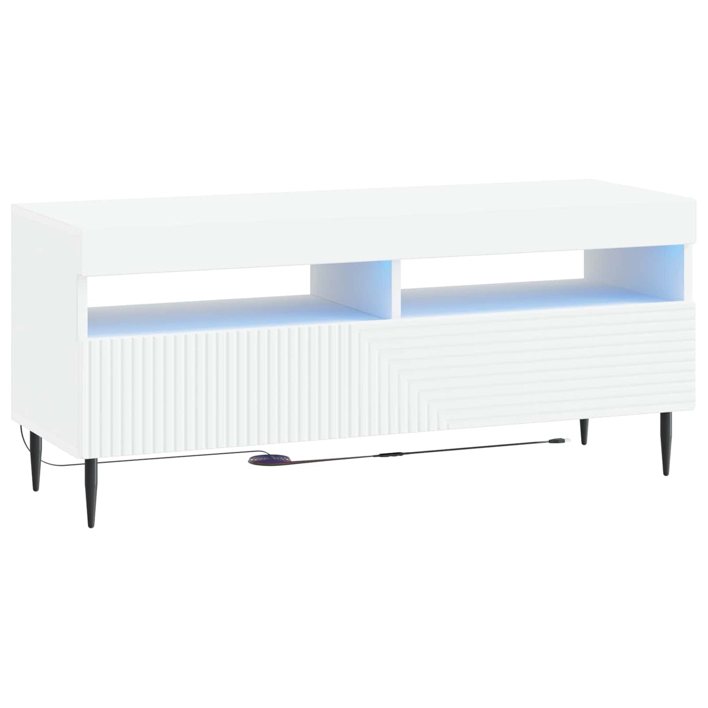 LED TV-skab Hvid Konstrueret træ