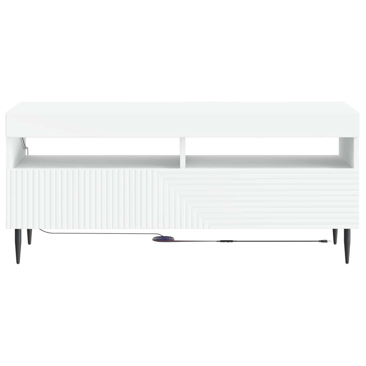 LED TV-skab Hvid Konstrueret træ