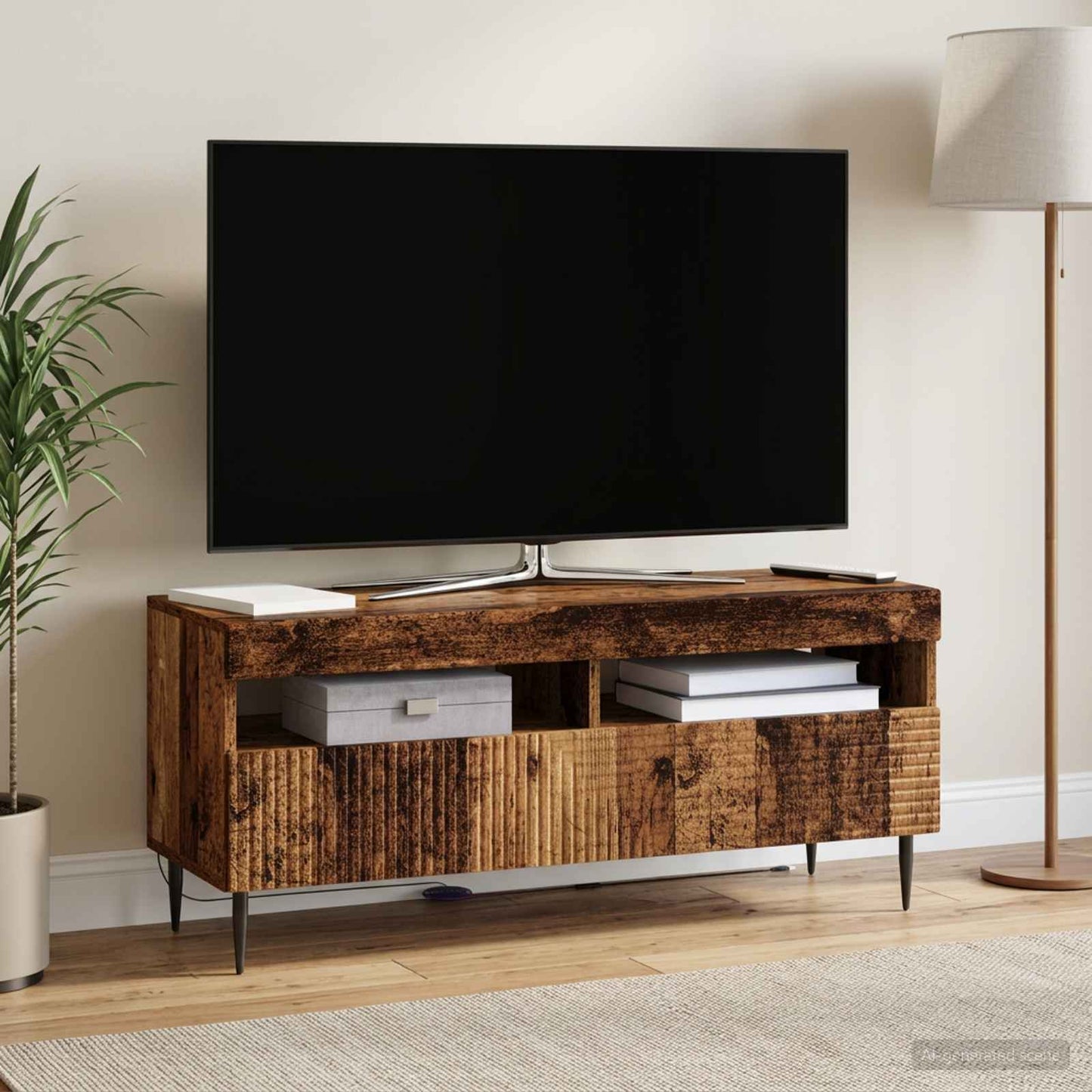 LED TV-skab Gammelt træ Konstrueret træ