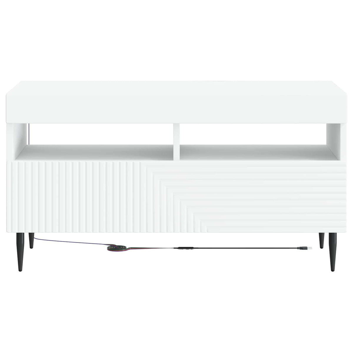 LED TV-skab Hvid Konstrueret træ