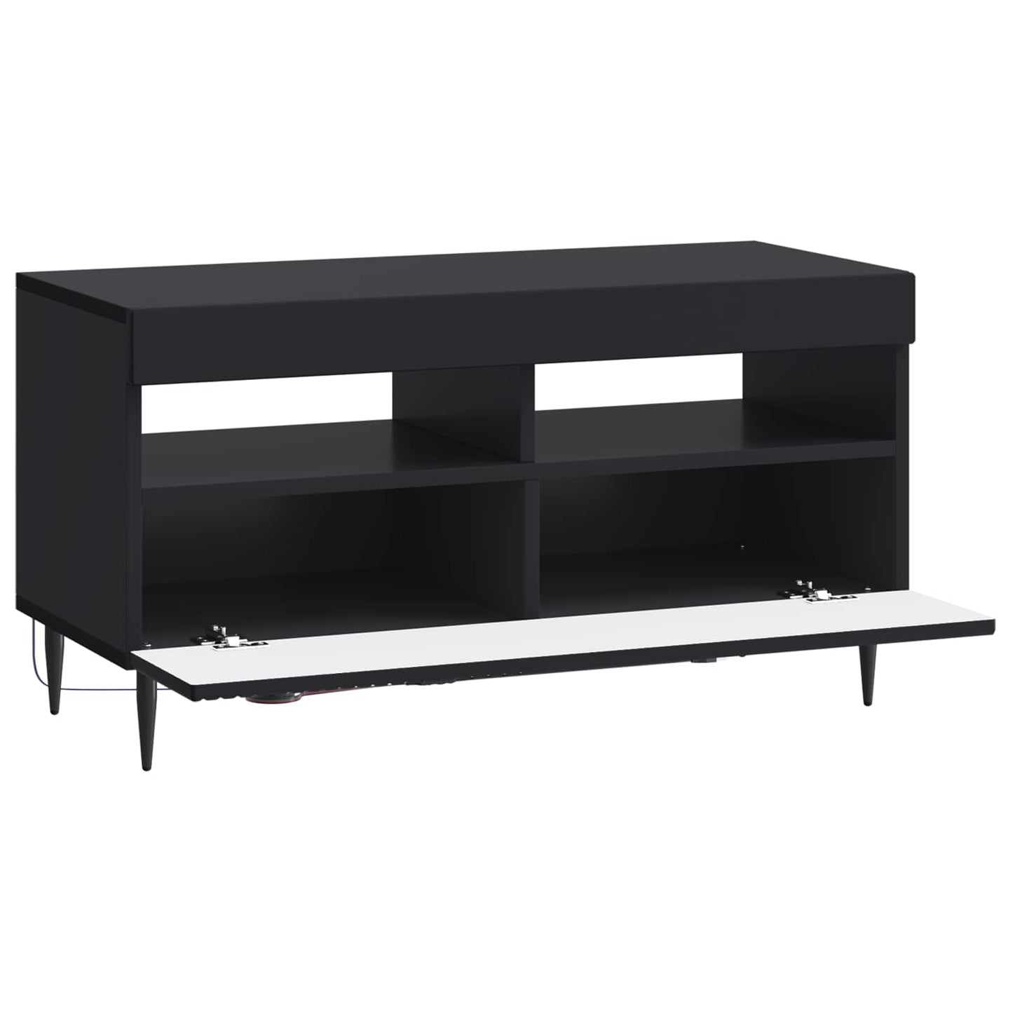 LED TV-skab Sort Konstrueret træ