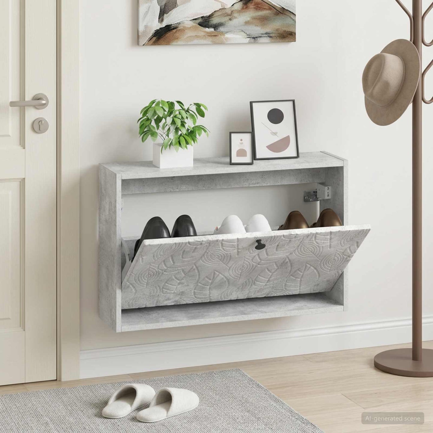 Vægmonteret Skoskab DELFT 71 x 17 x 43 cm Konstrueret træ