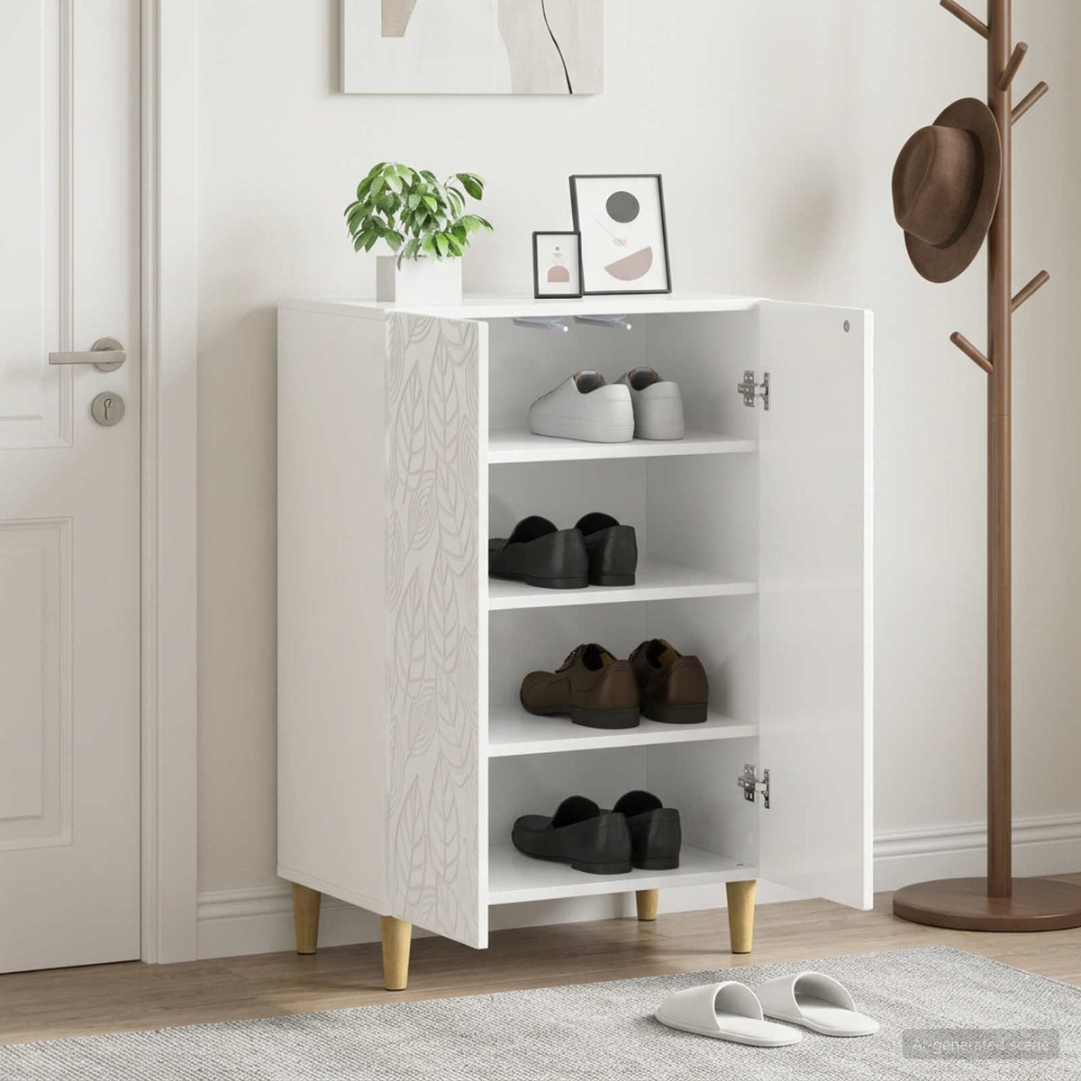 Sko skab DELFT 59,5 x 39,5 x 90 cm Konstrueret træ