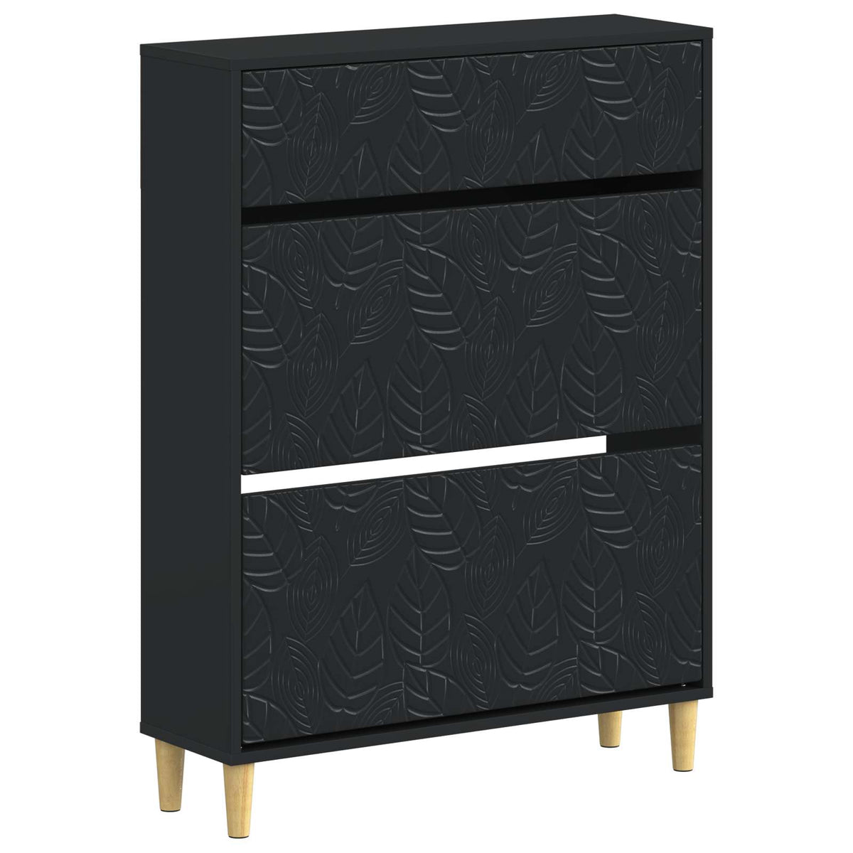 Sko skab DELFT 78 x 24 x 103 cm Konstrueret træ Sort