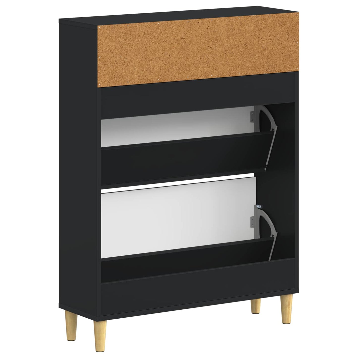 Sko skab DELFT 78 x 24 x 103 cm Konstrueret træ Sort