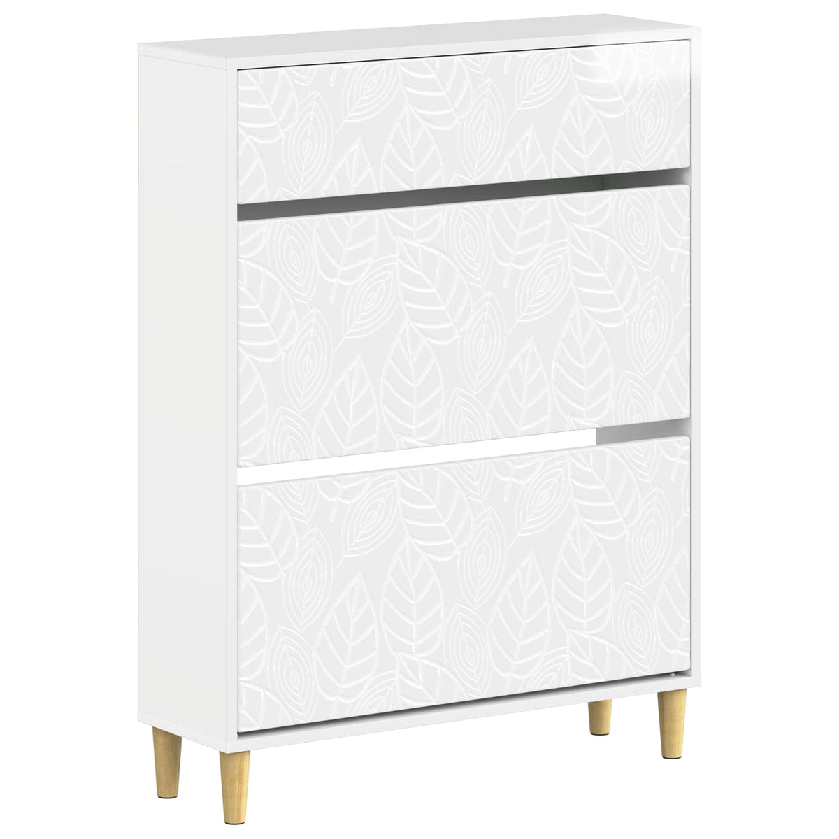 Sko skab DELFT 78 x 24 x 103 cm Konstrueret træ Hvid højglans