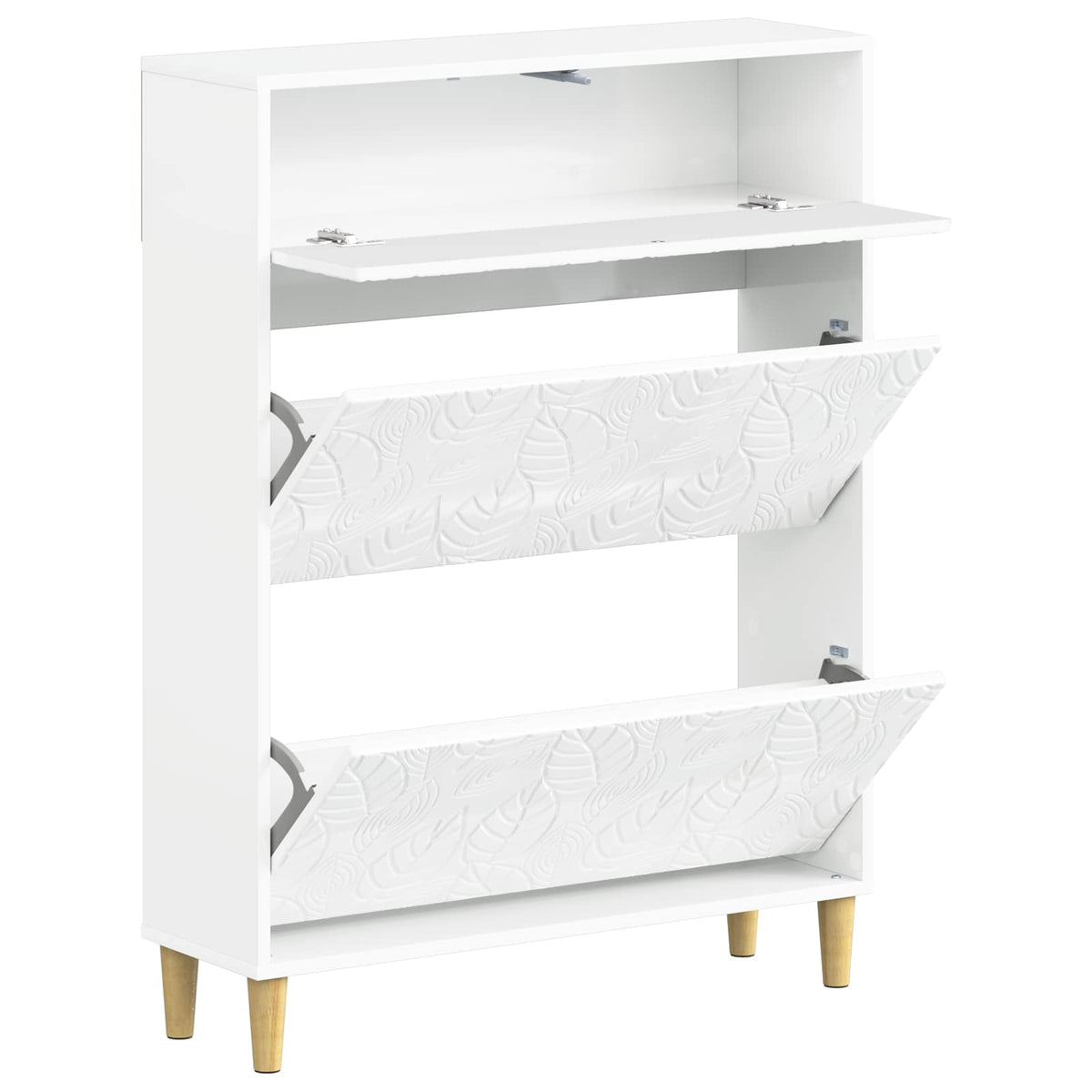 Sko skab DELFT 78 x 24 x 103 cm Konstrueret træ Hvid højglans