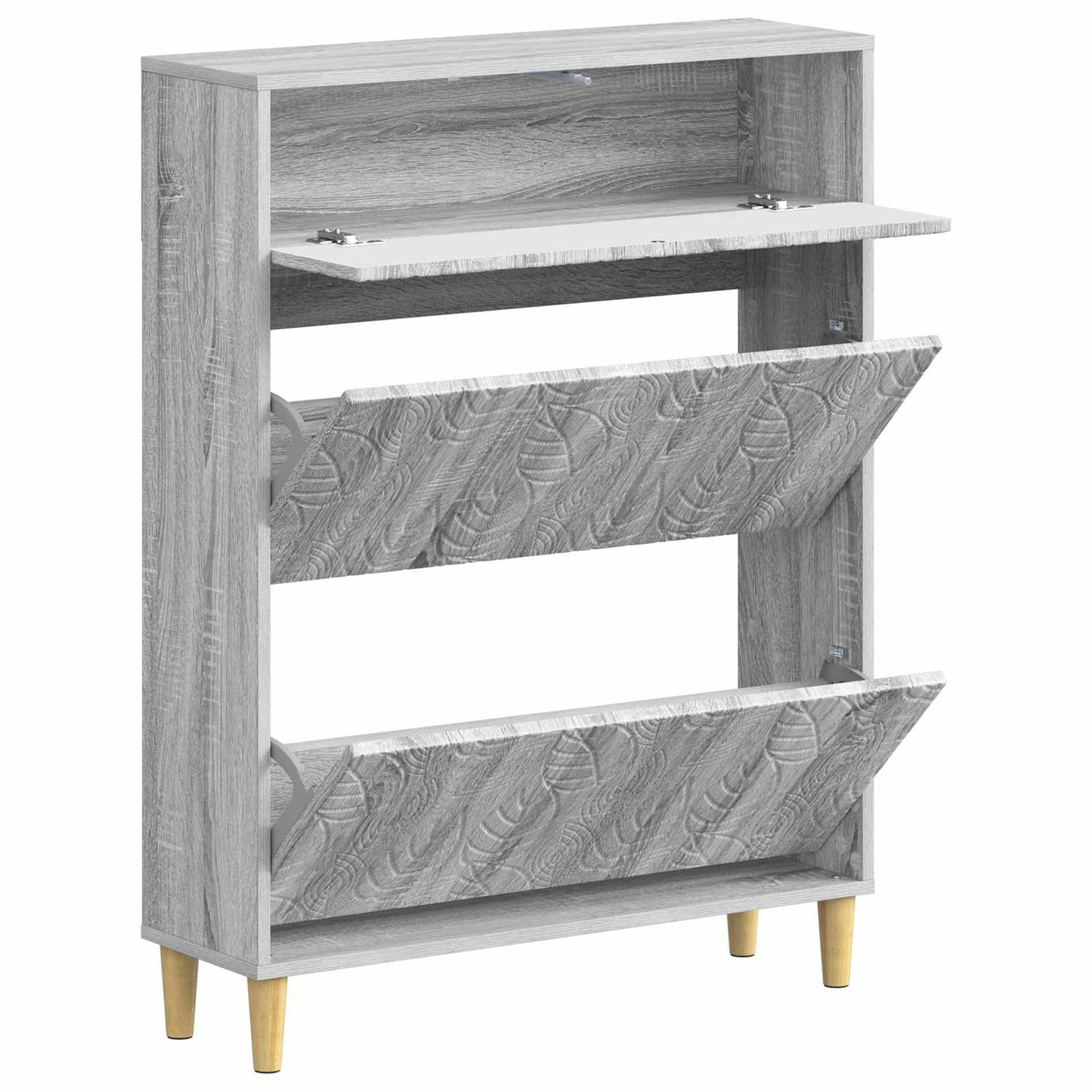 Sko skab DELFT 78 x 24 x 103 cm Konstrueret træ Grå Sonoma