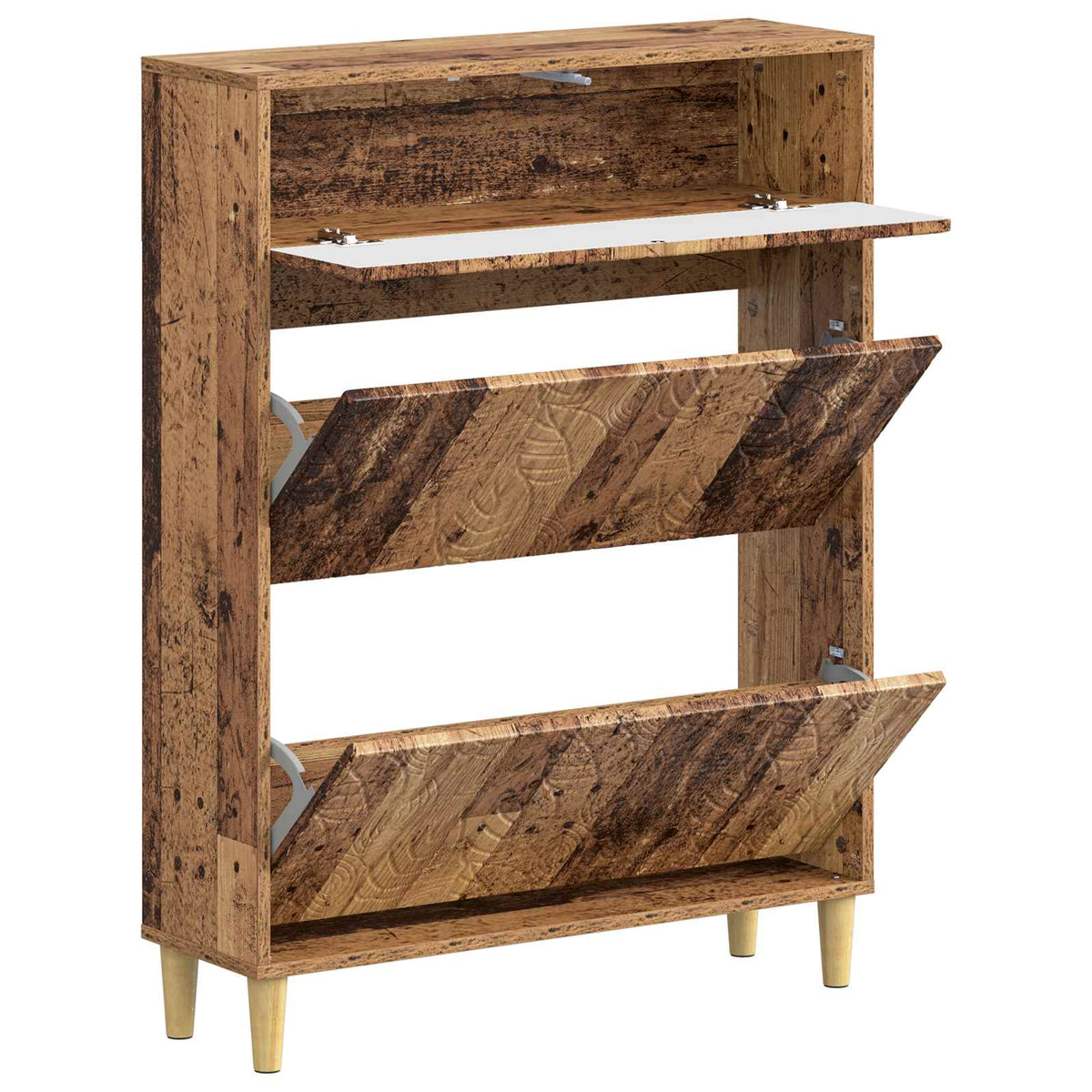 Sko skab DELFT 78 x 24 x 103 cm Konstrueret træ Gammelt træ