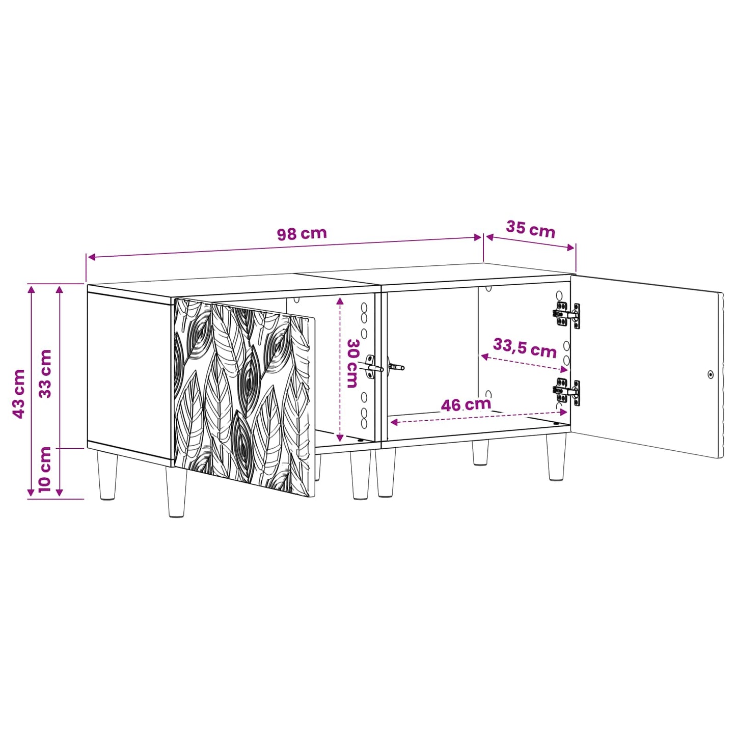TV-skab Gammelt træ Konstrueret træ
