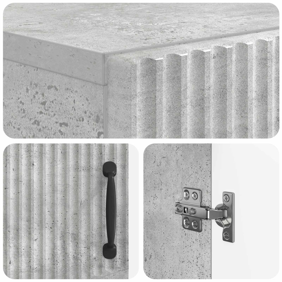 Sko skab HOORN 59,5 x 39,5 x 87 cm Konstrueret træ Betongrå