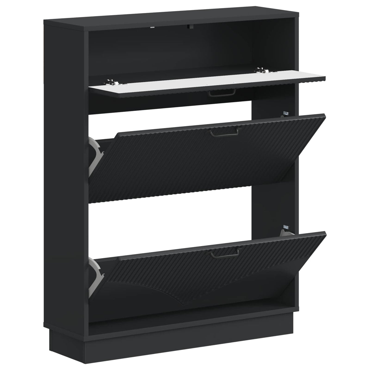 Sko skab HOORN 78 x 24 x 100 cm Konstrueret træ Sort