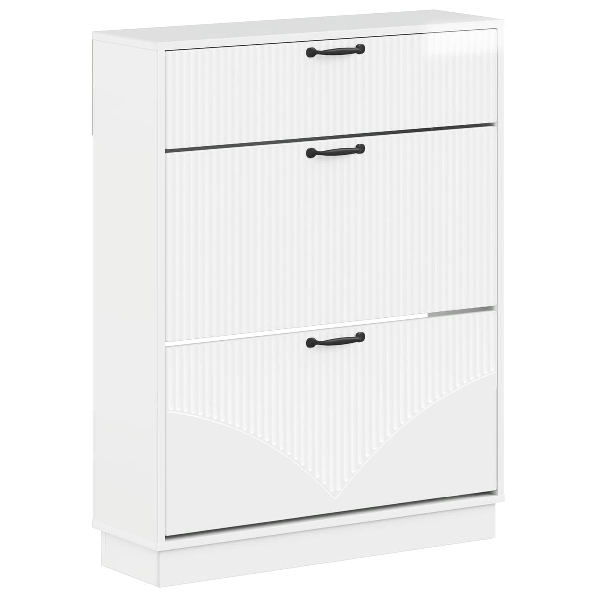 Sko skab HOORN 78 x 24 x 100 cm Konstrueret træ Hvid højglans