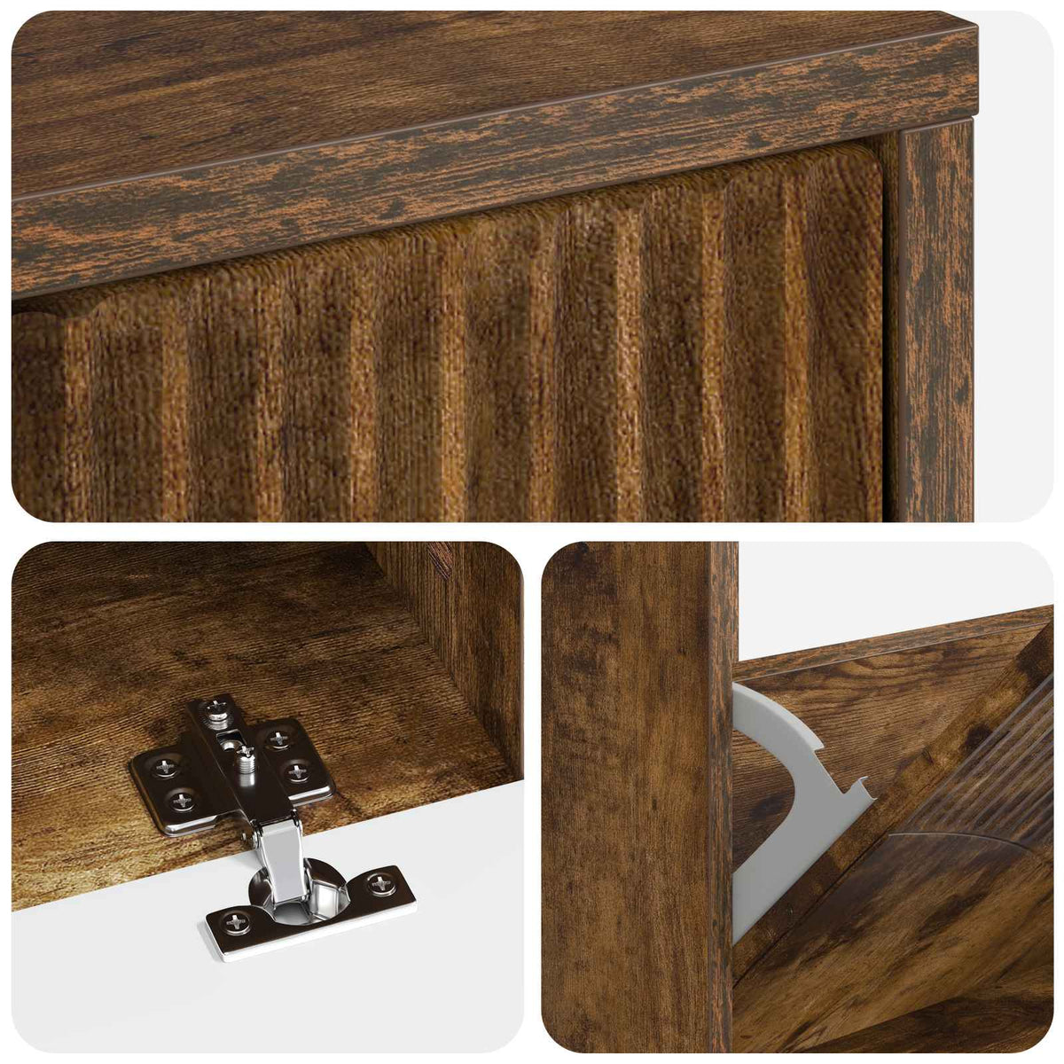 Sko skab HOORN 78 x 24 x 100 cm Konstrueret træ Røget eg