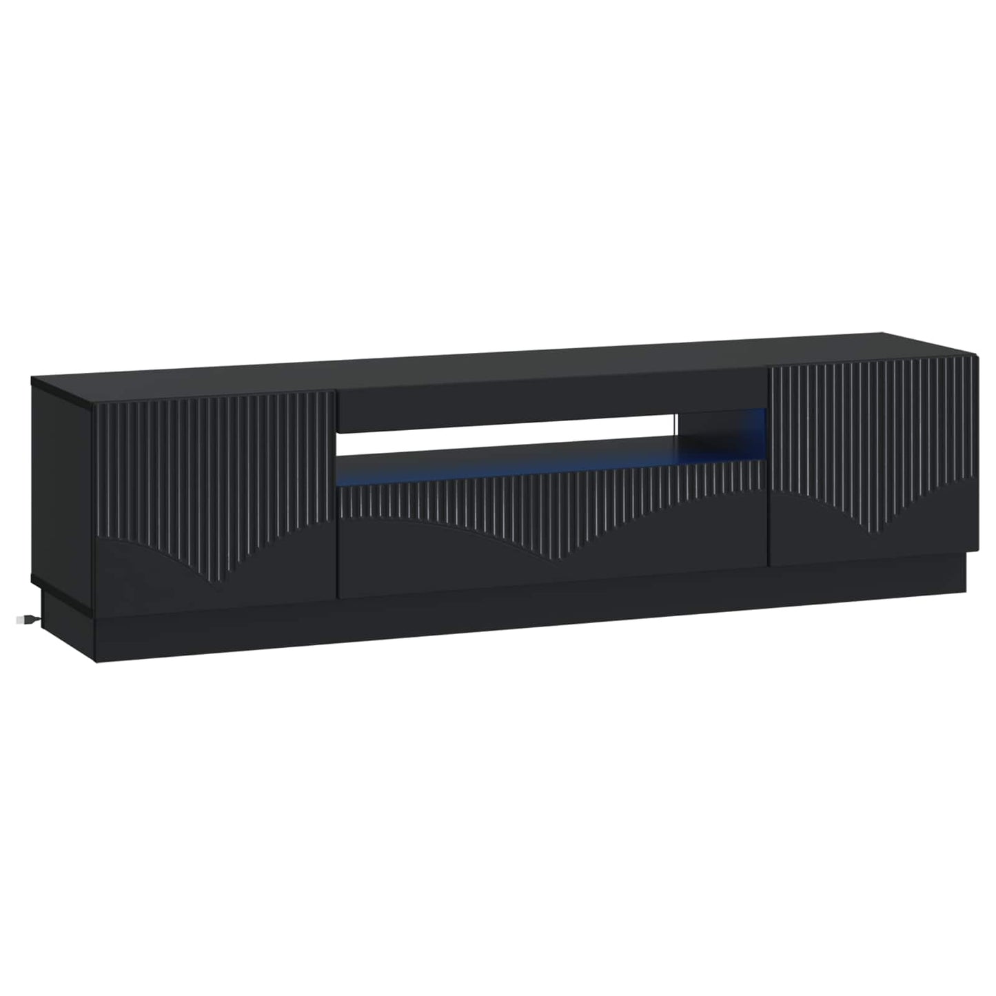 LED TV-skab Sort Konstrueret træ