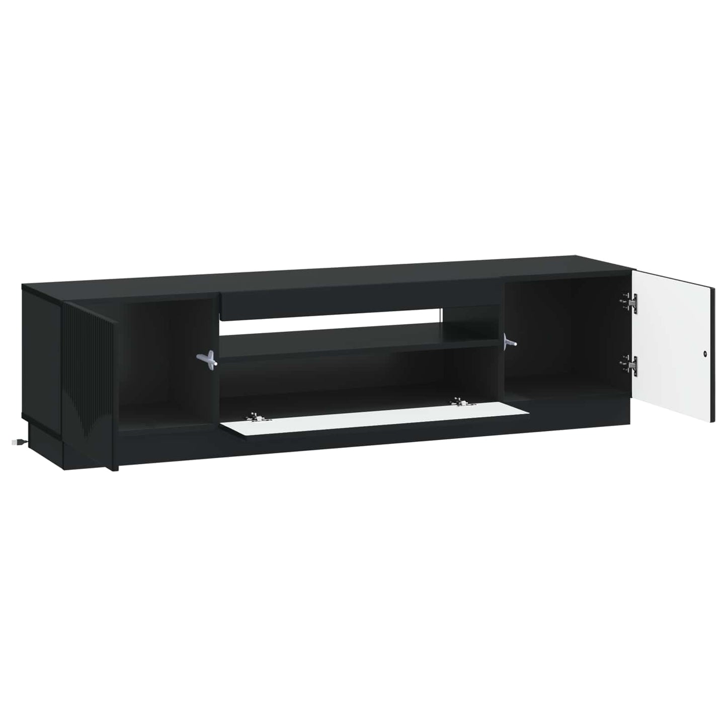 LED TV-skab Sort Konstrueret træ