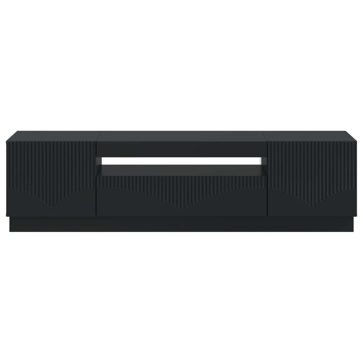 LED TV-skab Sort Konstrueret træ