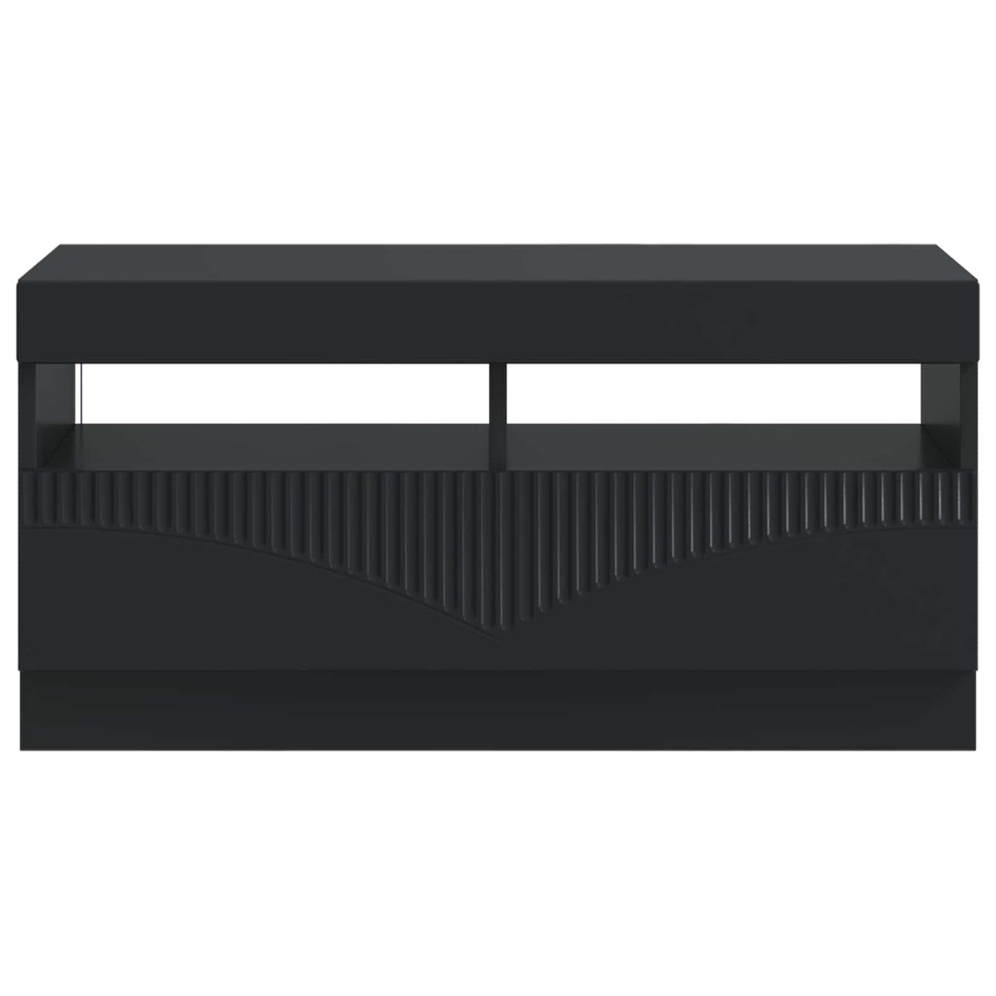 LED TV-skab Sort Konstrueret træ